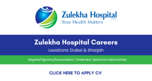 Zulekha Hospital Careers in Dubai and Sharjah | healthcare job vacancies