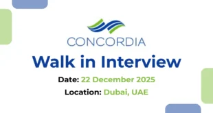 CONCORDIA DMCC Walk in Interview in Dubai, UAE | CONCORDIA DMCC Careers and Jobs in Dubai