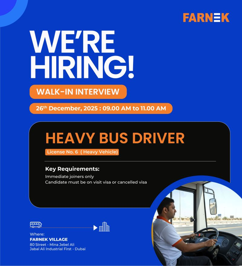 Farnek Walk in Interview in Dubai, UAE | Farnek Services LLC Jobs and Careers UAE