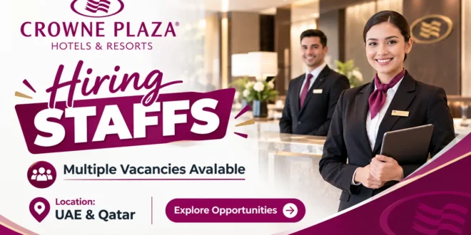 Crowne Plaza Jobs Dubai, UAE, Qatar, Oman, Bahrain, Kuwait | Hotel Jobs Vacancies | Crown Plaza careers Dubai, Abu Dhabi | Apply Now