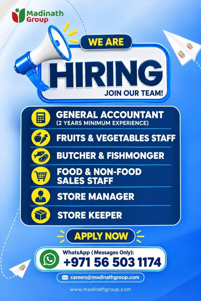 Madinath Group has announced job vacancies in Dubai, UAE. Explore the latest careers, eligibility criteria, and application process for recruitment.